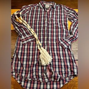 Aerie Small Long Sleeve Button Up Plaid Shirt